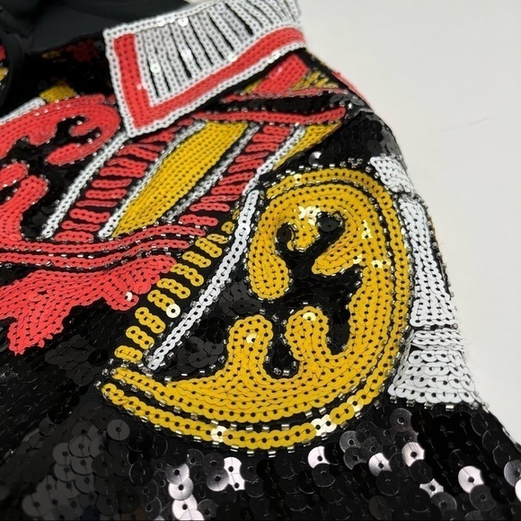 NEW Nasty Gal Black Country Star Western Sequin Embellished Festival Jacket Top - Picture 6 of 16